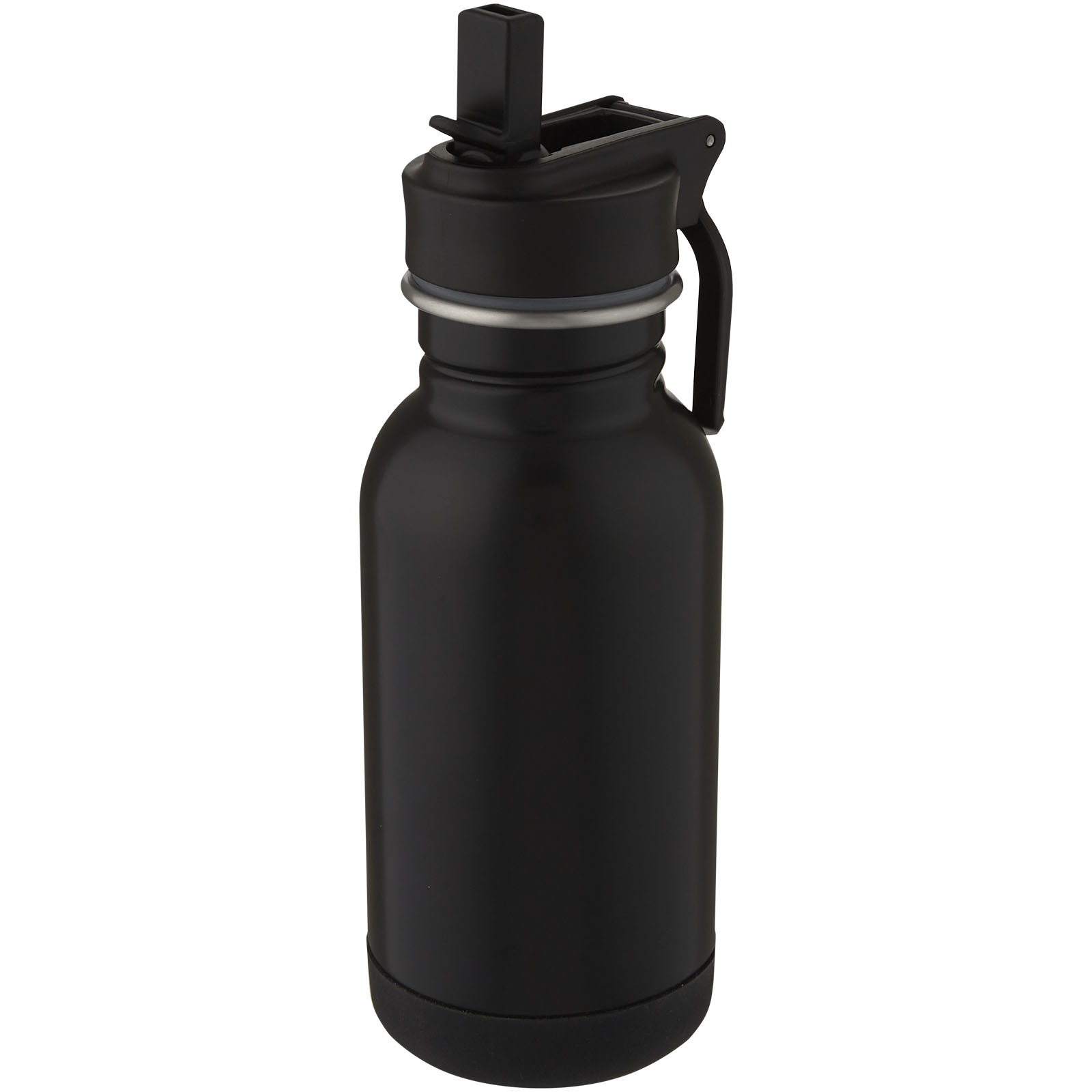 Advertising Sports bottles - Lina 400 ml stainless steel sport bottle with straw and loop - 0