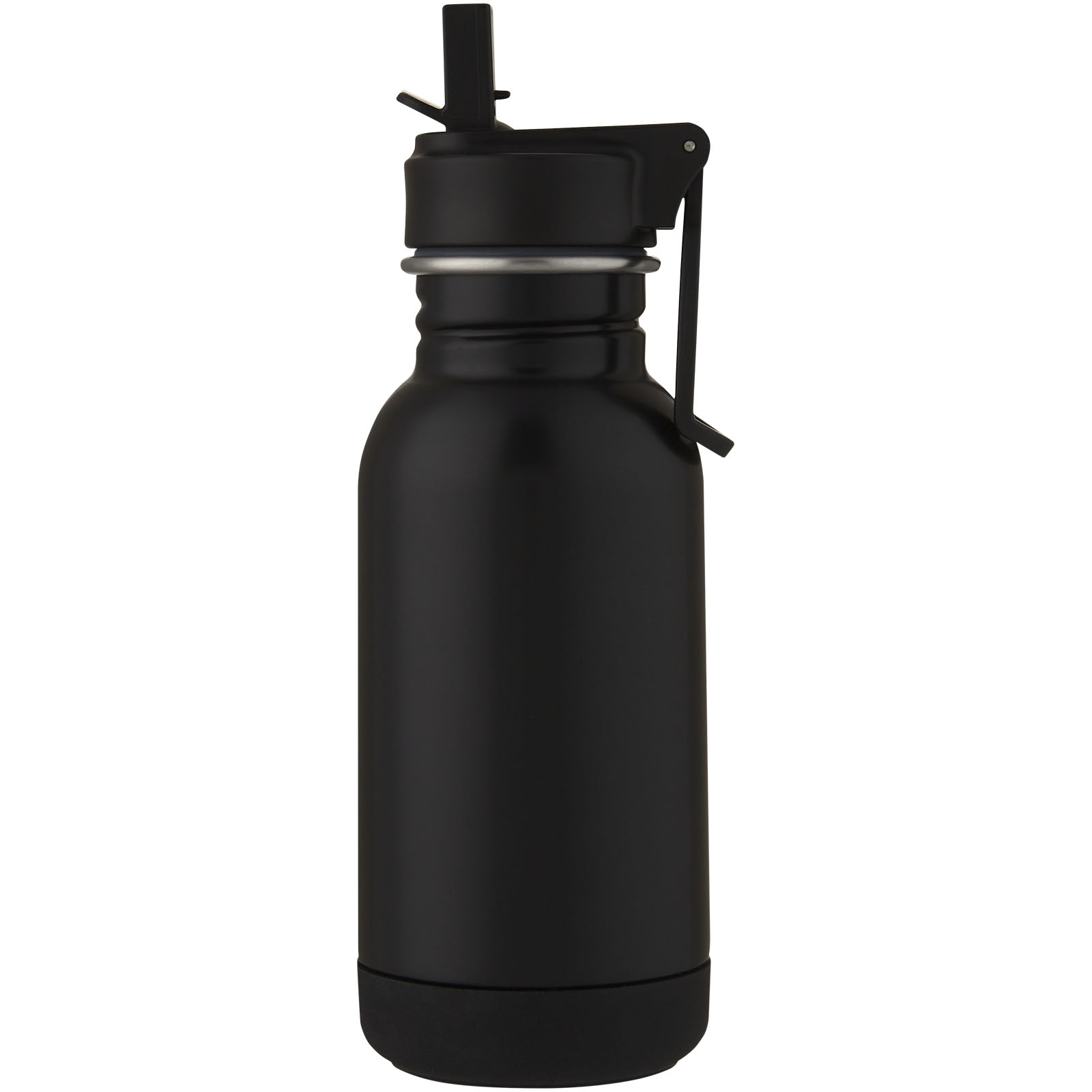 Advertising Sports bottles - Lina 400 ml stainless steel sport bottle with straw and loop - 1