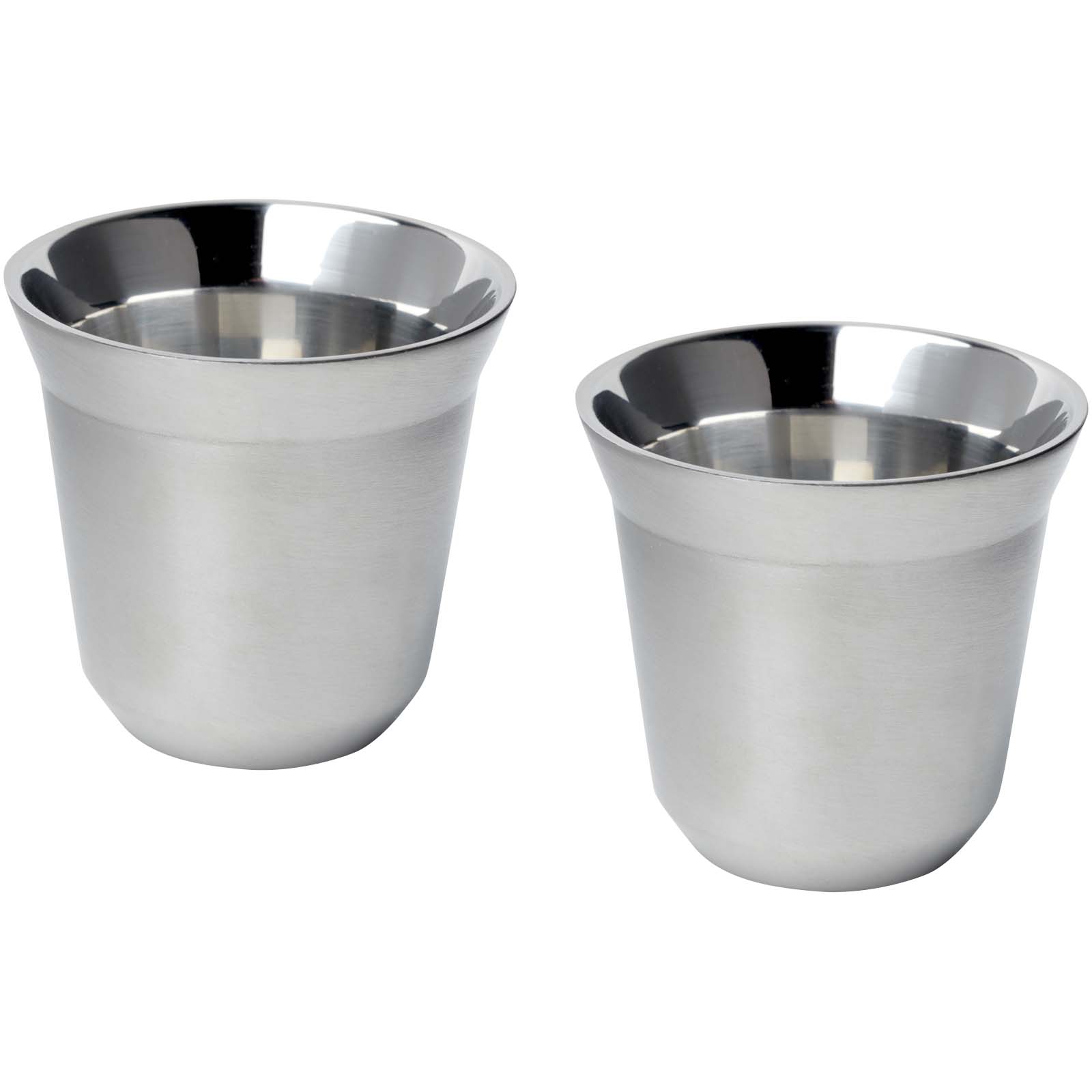 Advertising Standard mugs - Duo 80 ml RCS certified stainless steel espresso cup set  - 3