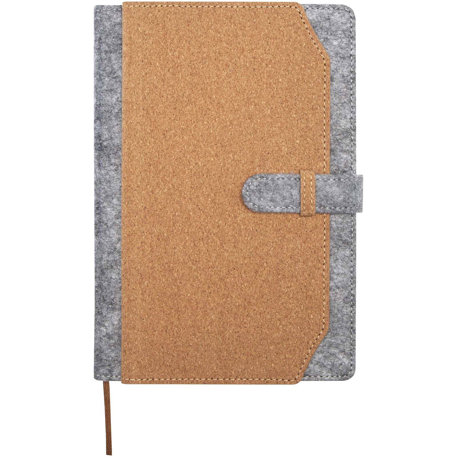 Advertising Hard cover notebooks - Viviana A5 recycled felt and cork notebook - 1