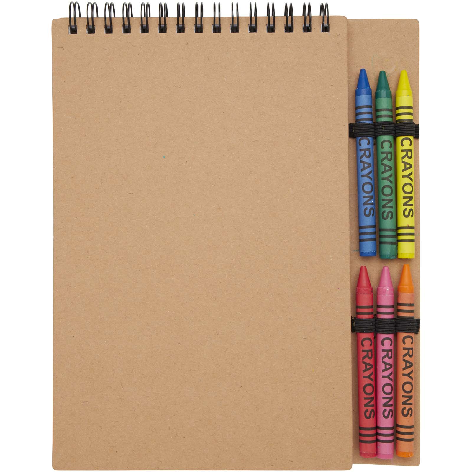 Bloc-notes couverture souple publicitaires - Carnet de notes à spirales Doodle A5 à couverture souple et set de crayons gras - 1