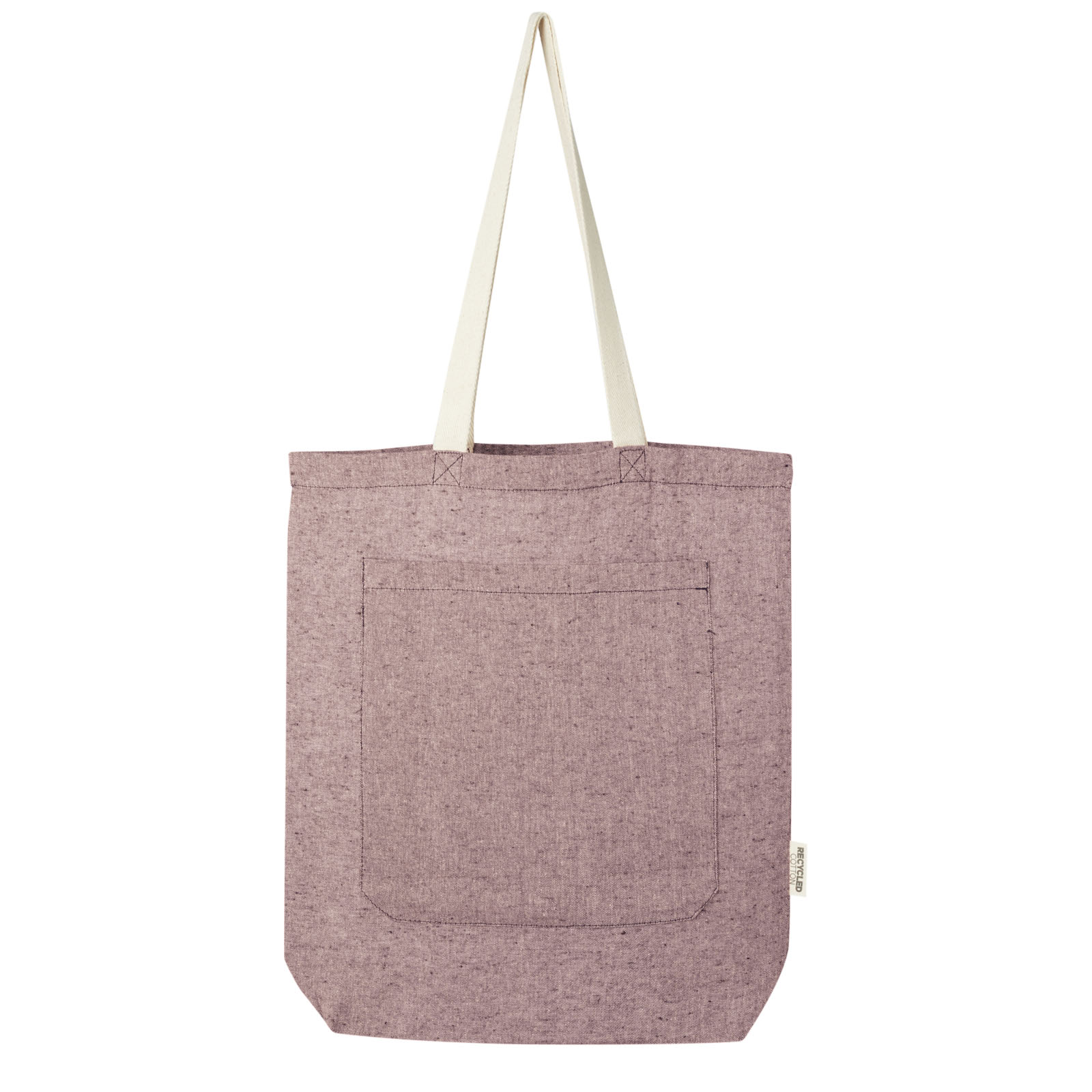 Sacs de shopping publicitaires - Sac shopping Pheebs en coton recyclé 150 g/m² de 9 l avec poche avant - 1