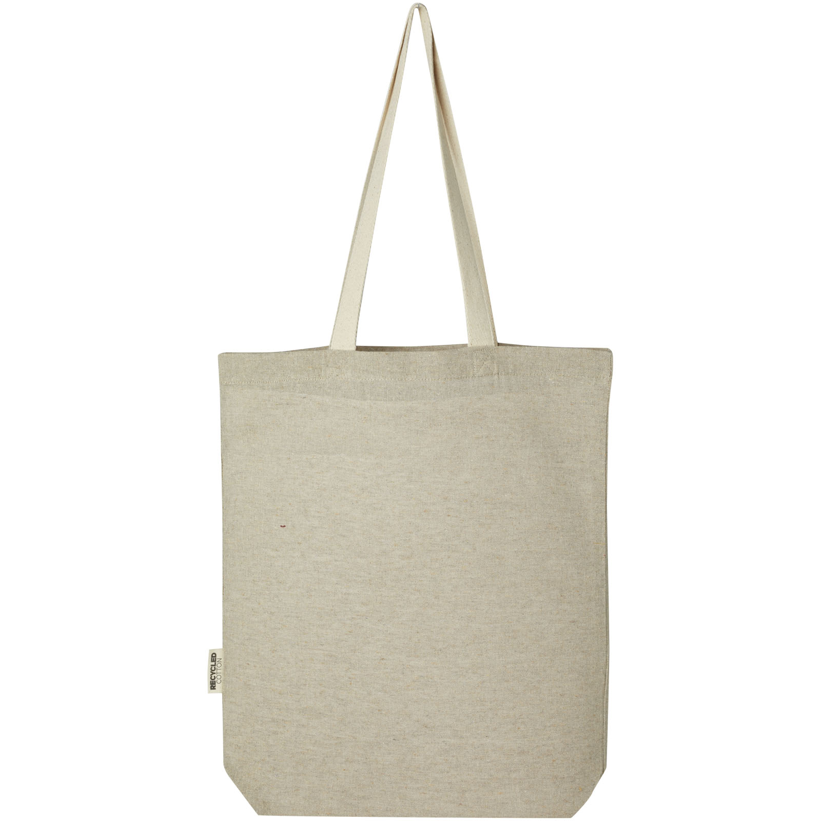 Sacs de shopping publicitaires - Sac shopping Pheebs en coton recyclé 150 g/m² de 9 l avec poche avant - 2