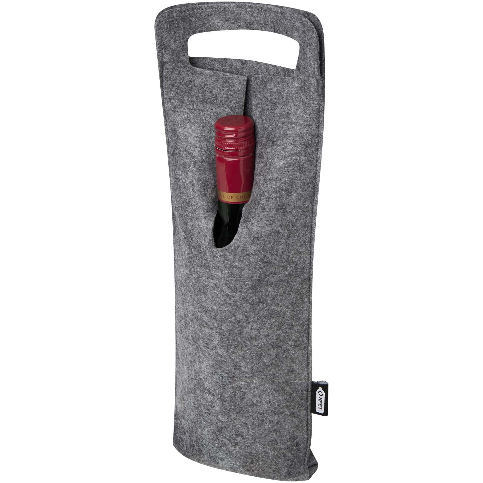 Accessoires pour la maison publicitaires - Sac à vin Felta de 75 cl en feutrine recyclée certifié GRS - 0