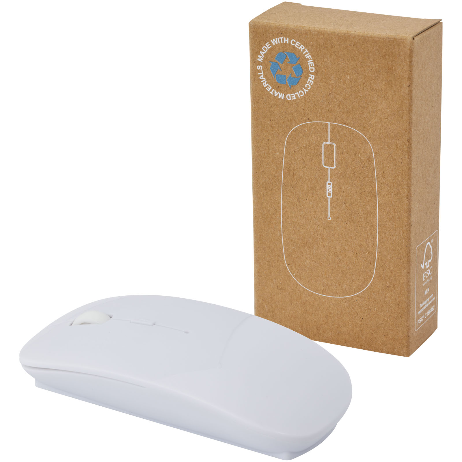 Advertising Computer Accessories - Menlo RCS recycled plastic wireless mouse  - 3