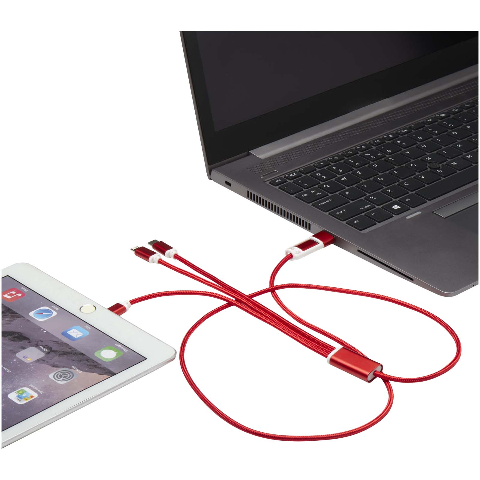 Advertising Cables - Versatile 5-1 recycled aluminium charging cable - 2