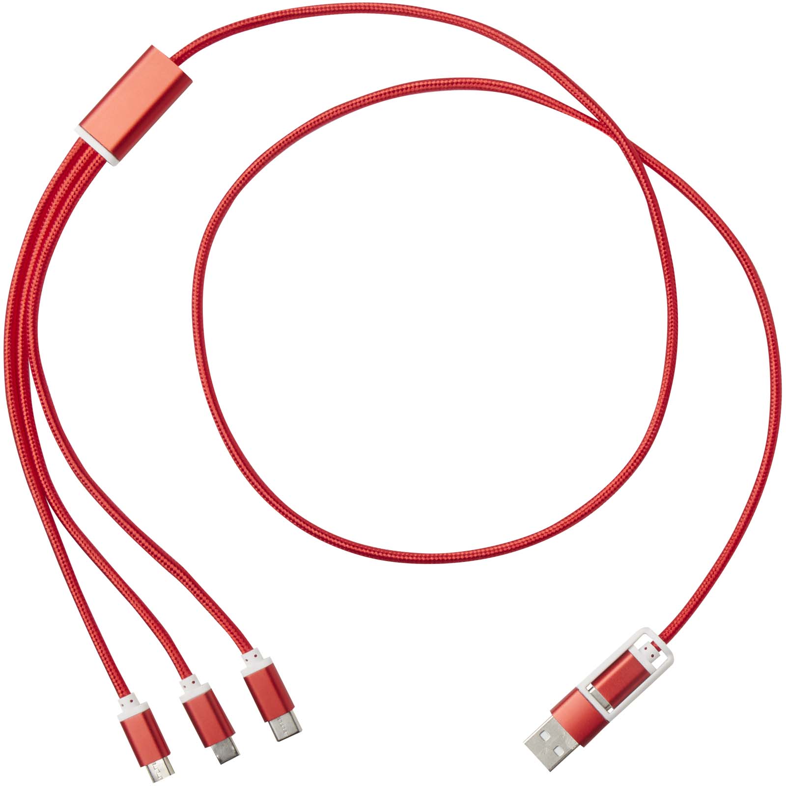 Advertising Cables - Versatile 5-1 recycled aluminium charging cable - 1