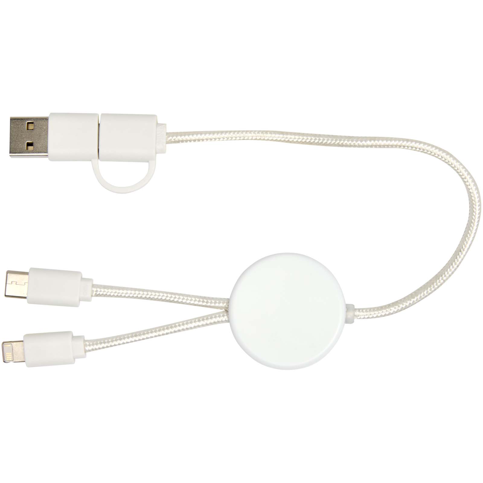 Advertising Cables - Citala 5-in-1 recycled plastic 30 cm data sync and 27W fast charge cable - 3