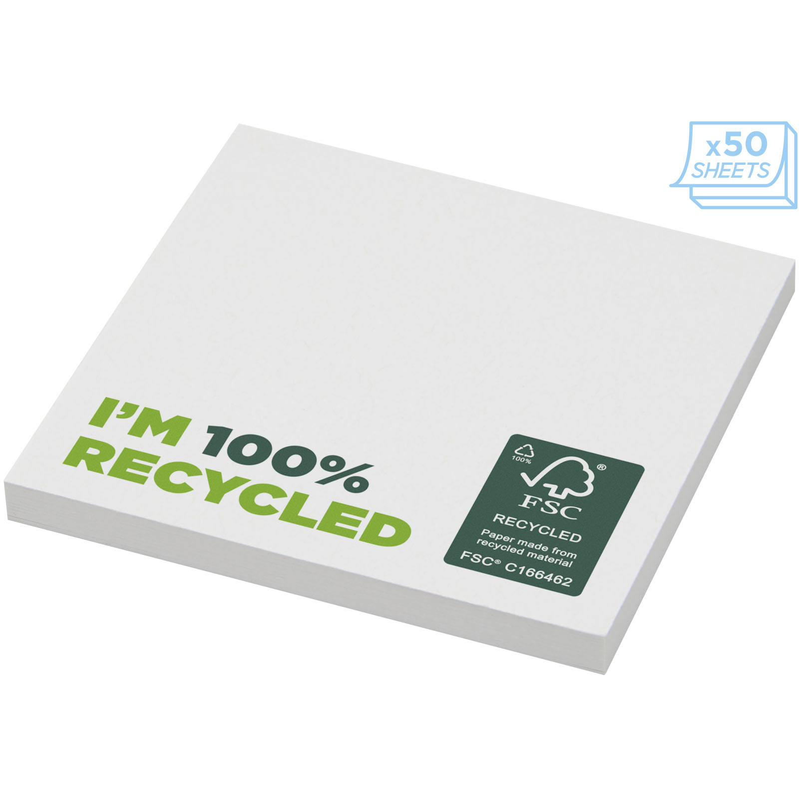 Advertising Sticky Notes - Sticky-Mate® recycled sticky notes 75 x 75 mm - 3