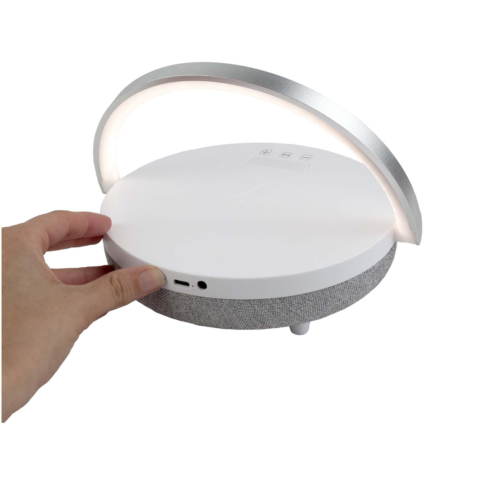 Enceintes publicitaires - Enceinte Bluetooth® 4-en-1 Prixton de 10 W avec lumière LED et station de charge sans fil - 3